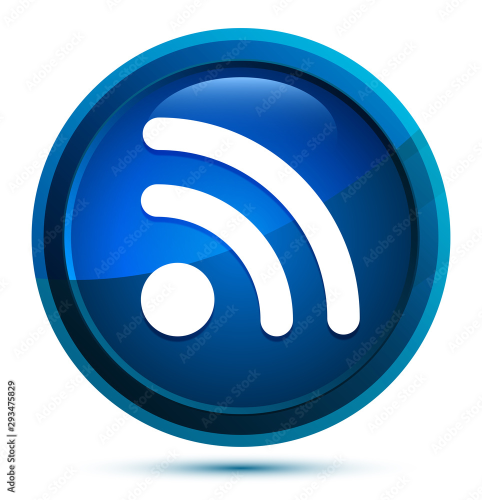 RSS Feed icon elegant blue round button illustration RSS Feed icon elegant blue round button illustration