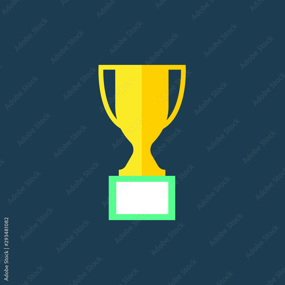 Golden trophy cup. Vector flat style illustration. Golden trophy cup. Vector flat style illustration.