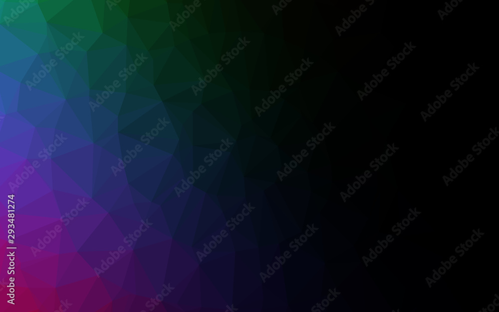 Dark Multicolor, Rainbow vector abstract mosaic background. Glitter abstract illustration with an elegant design. The best triangular design for your business.