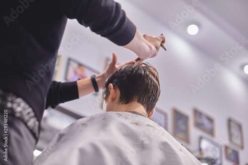 Man haircut in barbershop