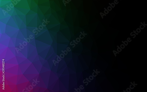 Dark Multicolor, Rainbow vector abstract mosaic background. Glitter abstract illustration with an elegant design. The best triangular design for your business.