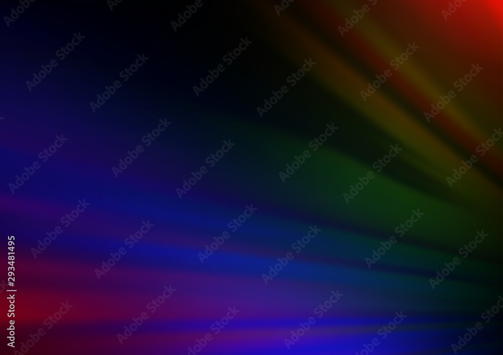 Fototapeta premium Dark Multicolor, Rainbow vector pattern with narrow lines. Modern geometrical abstract illustration with staves. Pattern for business booklets, leaflets.