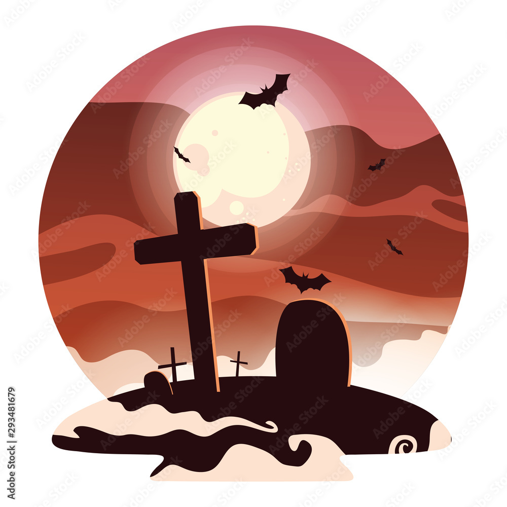 Halloween grave vector design icon