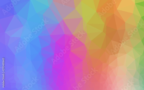 Light Multicolor, Rainbow vector abstract polygonal texture. Brand new colorful illustration in with gradient. Polygonal design for your web site. © Dmitry