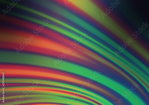 Dark Multicolor, Rainbow vector pattern with lines, ovals. Colorful illustration in abstract marble style with gradient. Textured wave pattern for backgrounds.