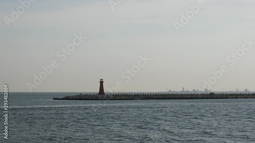 Lighthouse on the sea at day