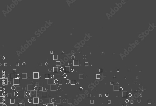 Light Silver, Gray vector template with spots, rectangles.