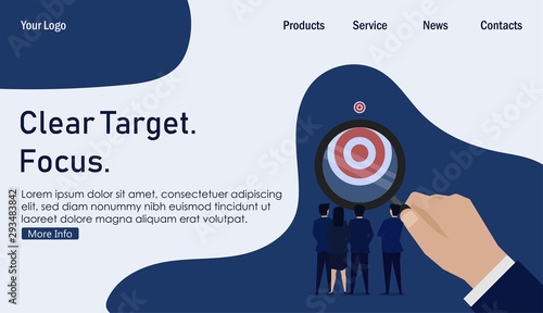 Business team see target behind magnify clear shot.
