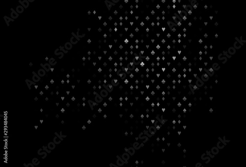 Dark Silver, Gray vector pattern with symbol of cards.