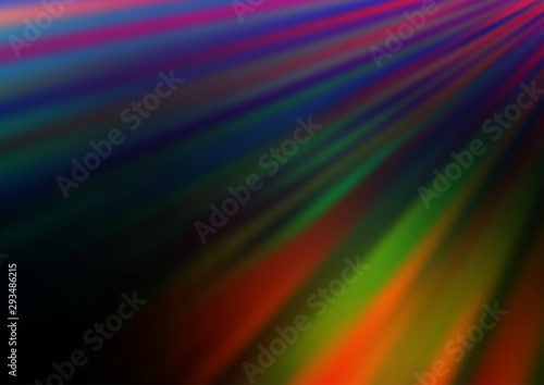 Dark Multicolor, Rainbow vector backdrop with long lines. Blurred decorative design in simple style with lines. Backdrop for TV commercials.