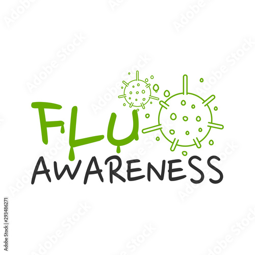 Flu awareness concept. Flat style. 