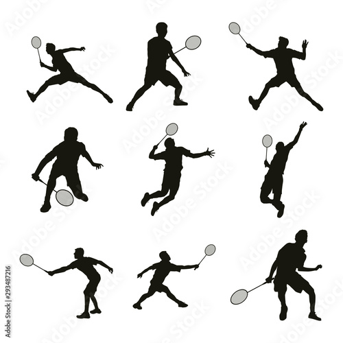 Badminton Player Silhouettes