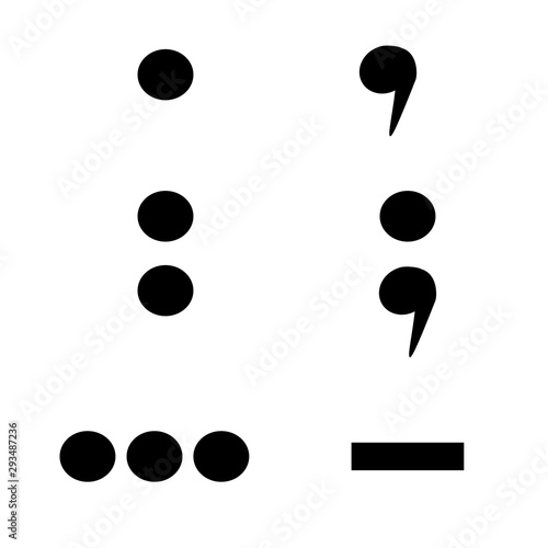 Obraz na plátně punctuation marks isolated on white background