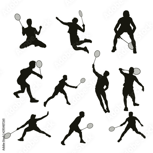 Badminton Player Silhouettes