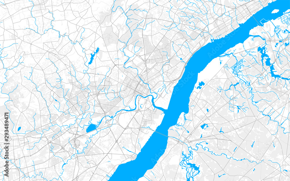 Fototapeta premium Rich detailed vector map of Wilmington, Delaware, USA