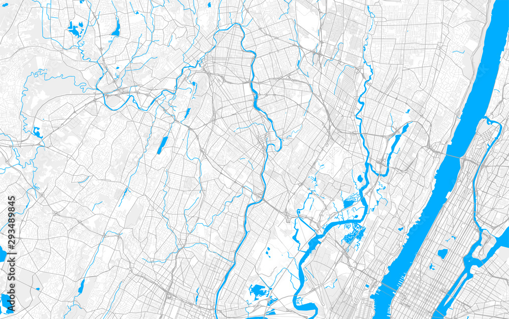 Rich detailed vector map of Passaic, New Jersey, USA