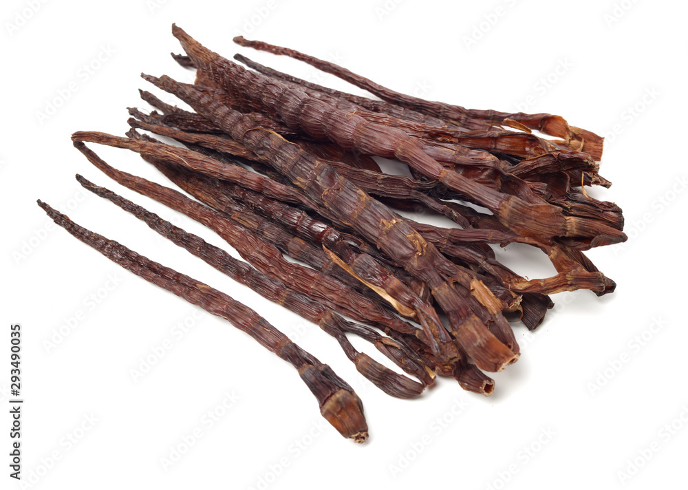 Dry young bamboo shoot on white background Dry young bamboo shoot on white background