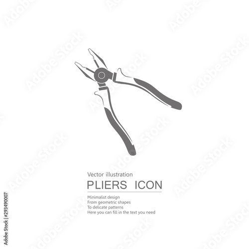 Vector drawn pliers. Isolated on white background.