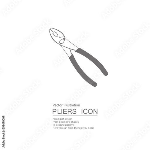 Vector drawn pliers. Isolated on white background.