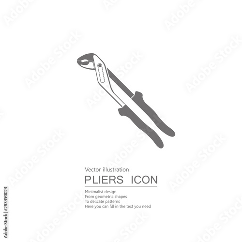 Vector drawn pliers. Isolated on white background.