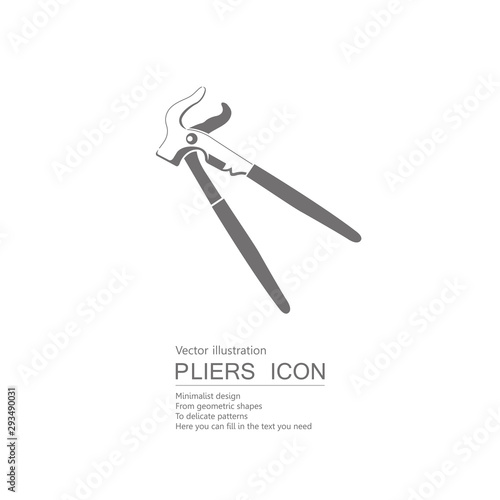 Vector drawn pliers. Isolated on white background.