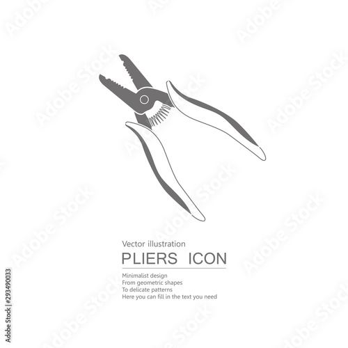 Vector drawn pliers. Isolated on white background.