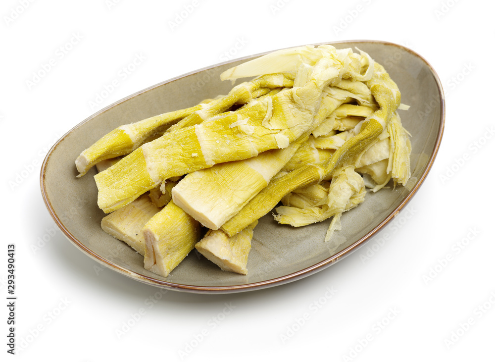 dried bamboo shoot on white background dried bamboo shoot on white background