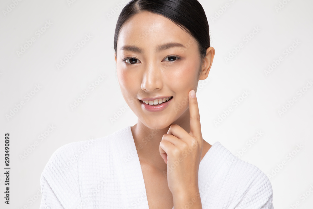 Beautiful Asian young woman touching soft cheek smile with clean and fresh skin Happiness and cheerful with positive emotional,isolated on white background,Beauty and Cosmetics Concept Beautiful Asian young woman touching soft cheek smile with clean and fresh skin Happiness and cheerful with positive emotional,isolated on white background,Beauty and Cosmetics Concept