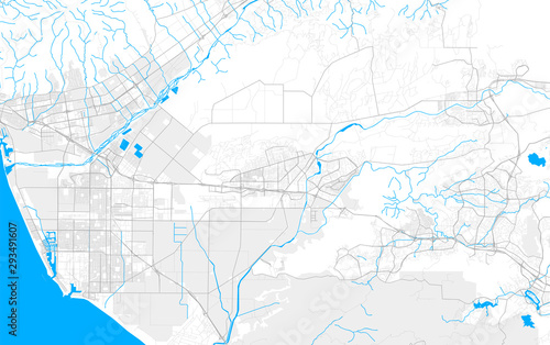 Rich detailed vector map of Camarillo, California, USA