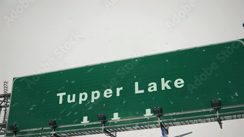 Airplane Landing Tupper Lake in Christmas photo