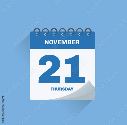 Day calendar with date November 21.
