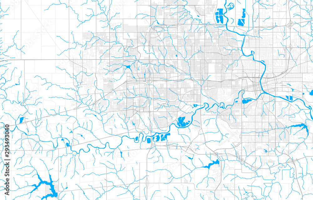 Rich detailed vector map of West Des Moines, Iowa, USA