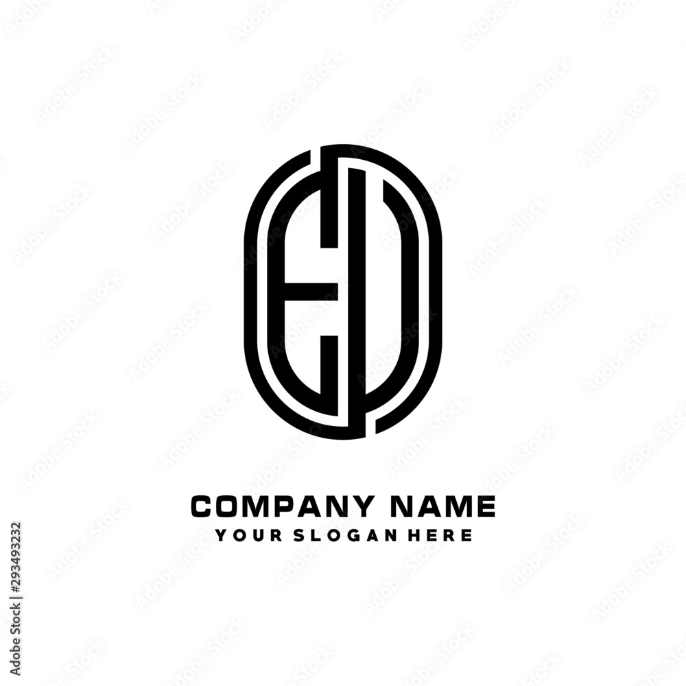 Initial Letter EV Linked Rounded Design Logo, Black color. feminine outline logo design Initial Letter EV Linked Rounded Design Logo, Black color. feminine outline logo design