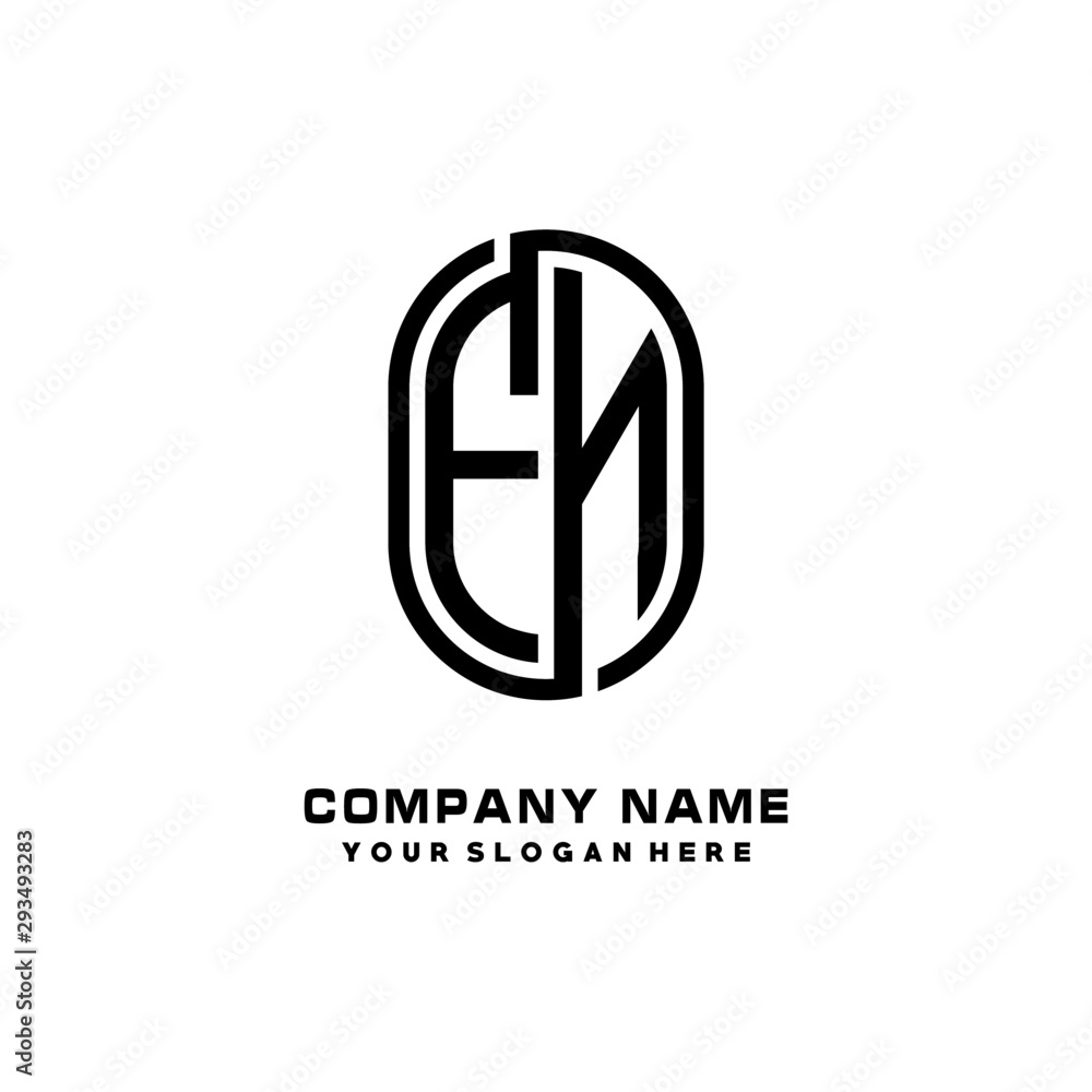 Initial Letter FN Linked Rounded Design Logo, Black color. feminine outline logo design Initial Letter FN Linked Rounded Design Logo, Black color. feminine outline logo design