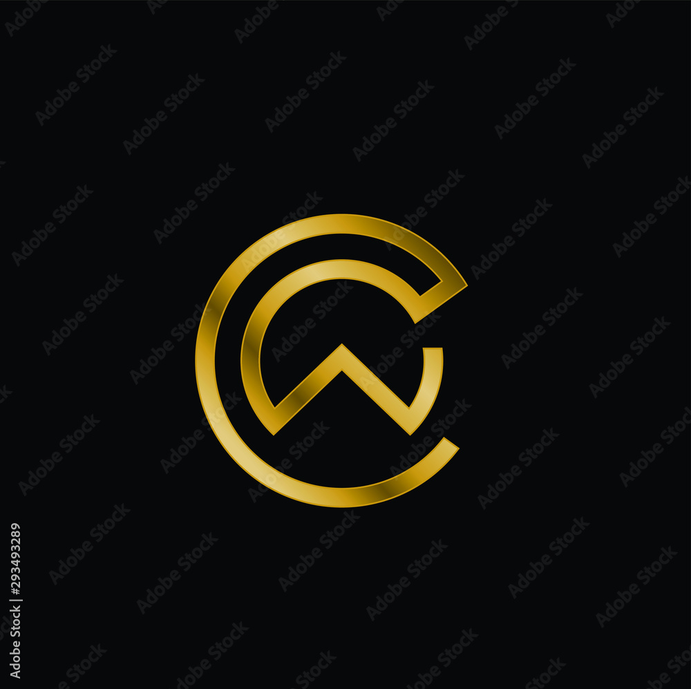 luxury letter cw gold logo vector luxury letter cw gold logo vector