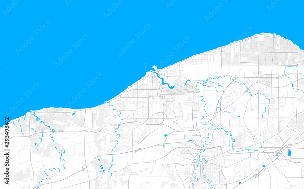 Fototapeta premium Rich detailed vector map of Lorain, Ohio, USA