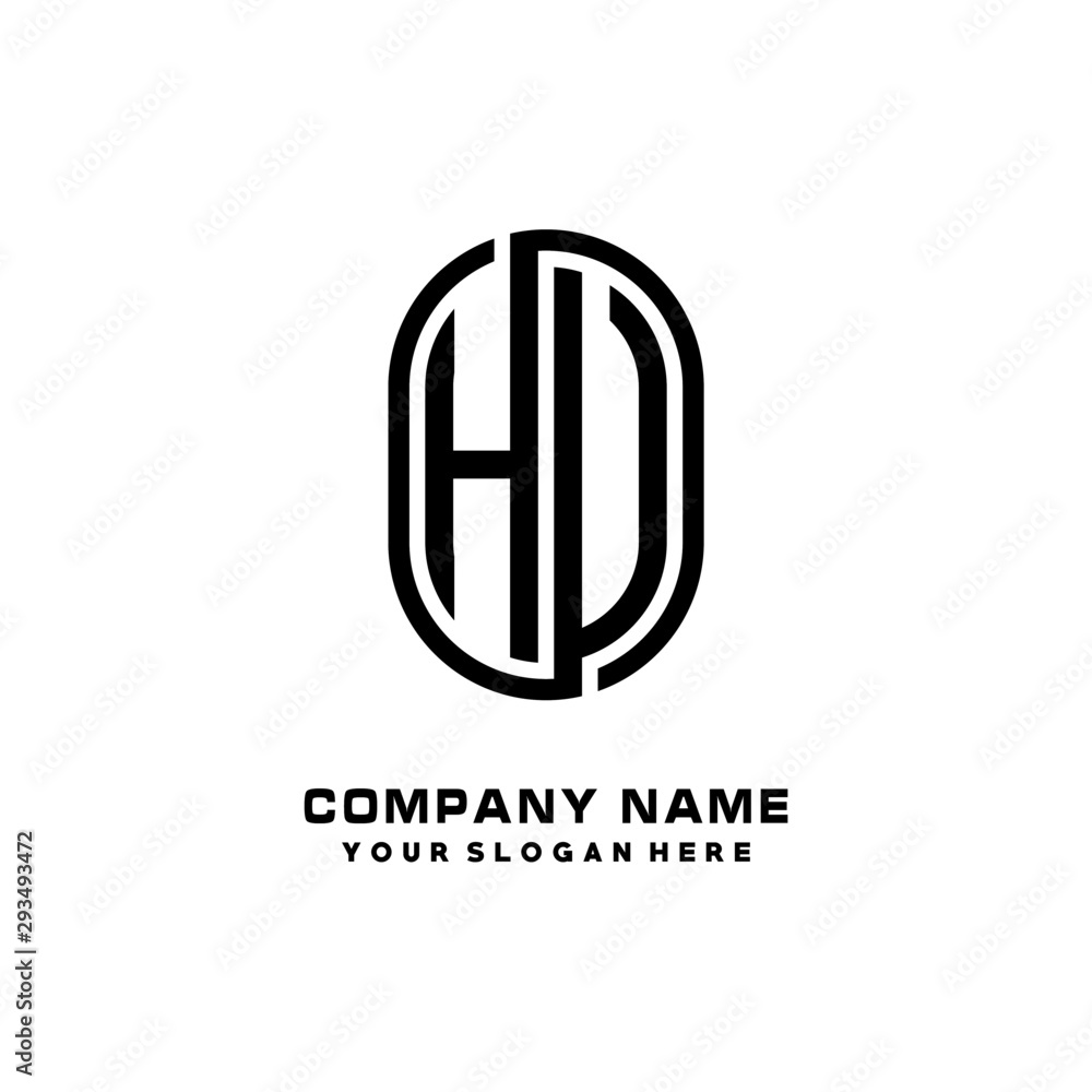 Initial Letter HV Linked Rounded Design Logo, Black color. feminine outline logo design Initial Letter HV Linked Rounded Design Logo, Black color. feminine outline logo design