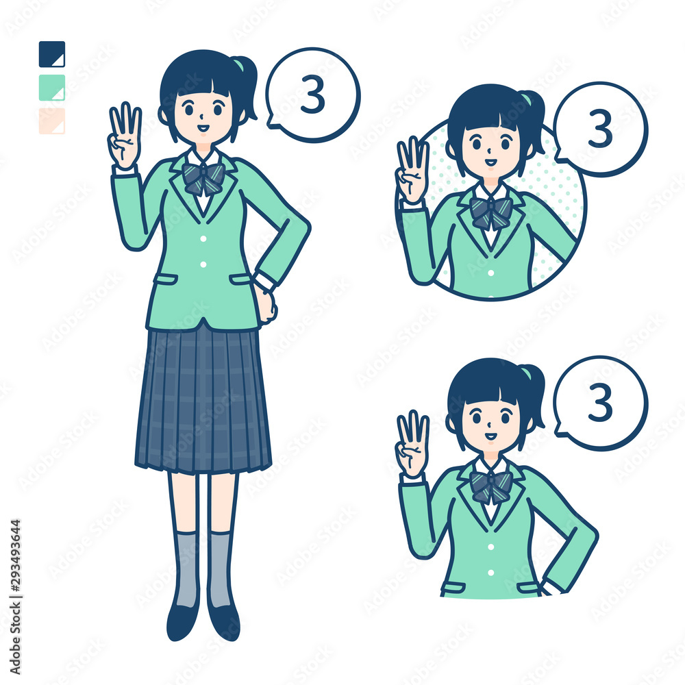 simple school girl Green Blazer_Counting as 3 simple school girl Green Blazer_Counting as 3