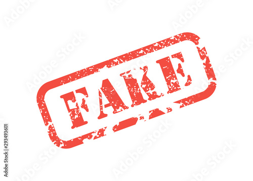 red stamp inscription fake for documents shabby, flat