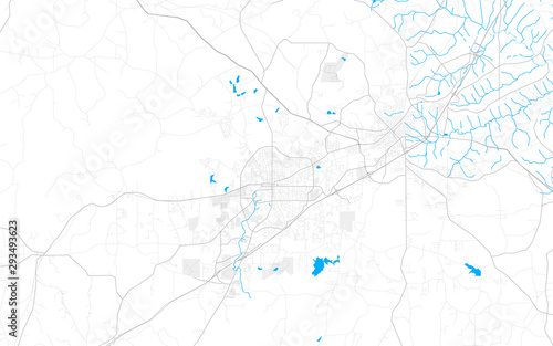 Rich detailed vector map of Auburn, Alabama, USA