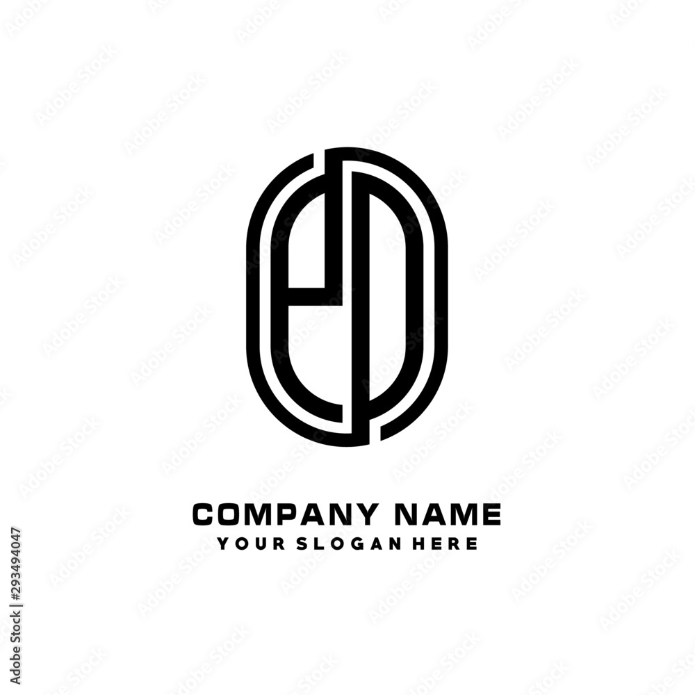 Initial Letter PD Linked Rounded Design Logo, Black color. feminine outline logo design Initial Letter PD Linked Rounded Design Logo, Black color. feminine outline logo design