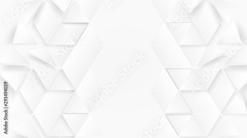 Abstract. Flying polygon triangle paper white Background. light and shadow .Vector.