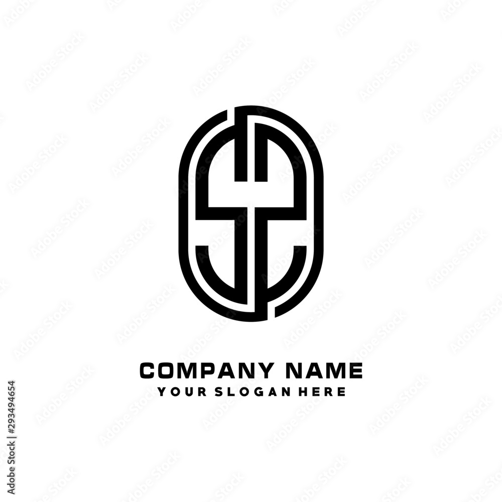 Initial Letter SZ Linked Rounded Design Logo, Black color. feminine outline logo design Initial Letter SZ Linked Rounded Design Logo, Black color. feminine outline logo design