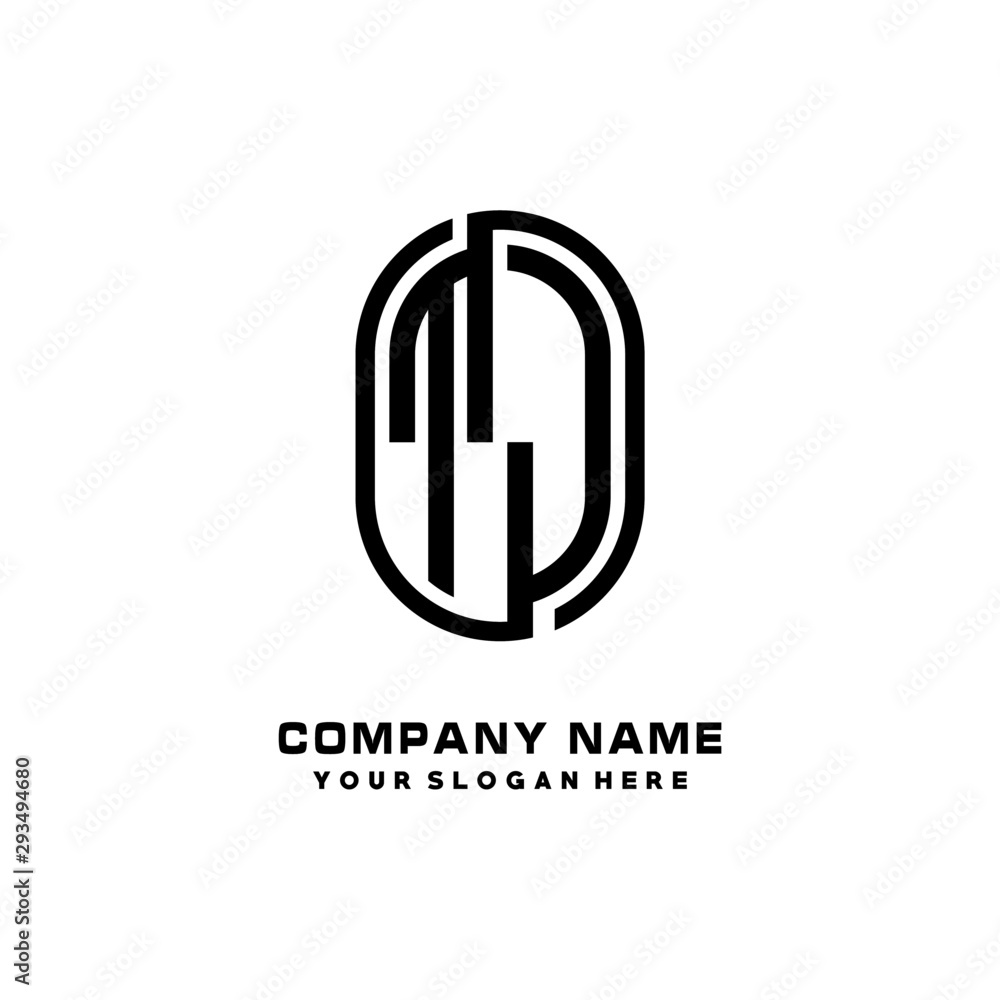Initial Letter TJ Linked Rounded Design Logo, Black color. feminine outline logo design Initial Letter TJ Linked Rounded Design Logo, Black color. feminine outline logo design