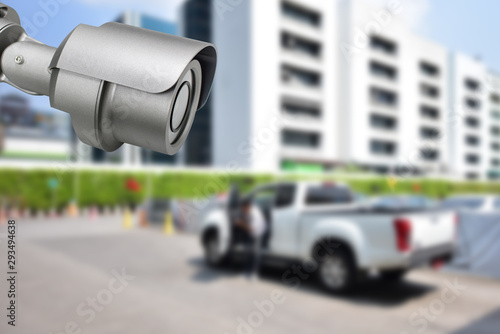 CCTV Security Camera protect your car concept.