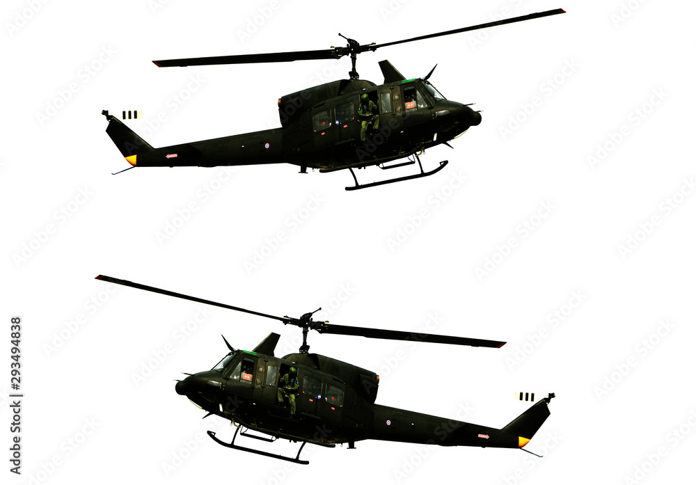 Fototapeta premium Rotary wing aircraft, aircraft, helicopter. White background