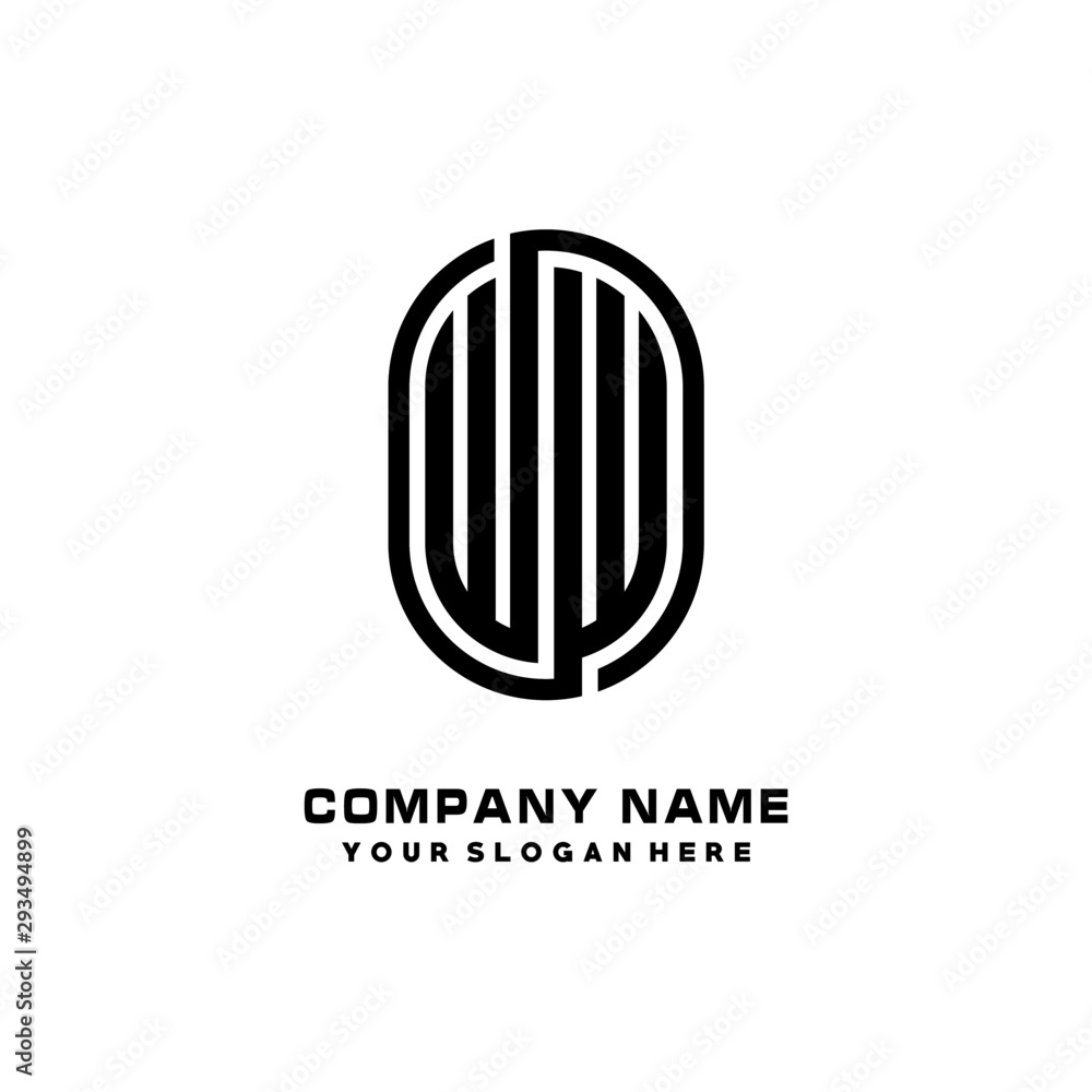 Initial Letter WW Linked Rounded Design Logo, Black color. feminine outline logo design Initial Letter WW Linked Rounded Design Logo, Black color. feminine outline logo design