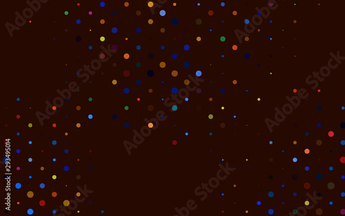 Light Multicolor, Rainbow vector cover with spots. Glitter abstract illustration with blurred drops of rain. Pattern for ads, leaflets.