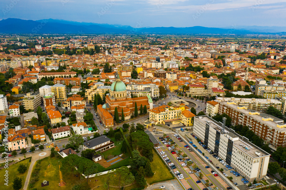 Aerial view of Udine city, Italy