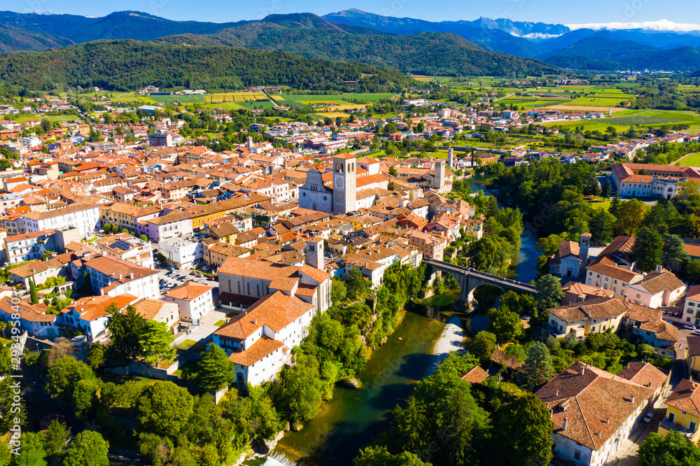 Aerial view of Cividale del Friuli, Italy